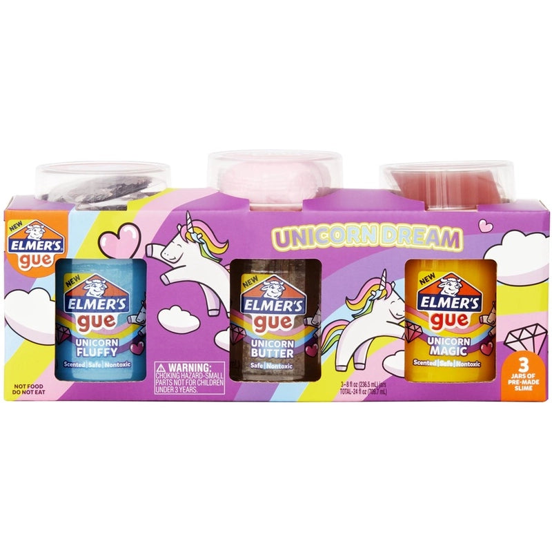 Kit 3 Slimes Elmers con decoraciones. Unicorn dream kit Elmer’s