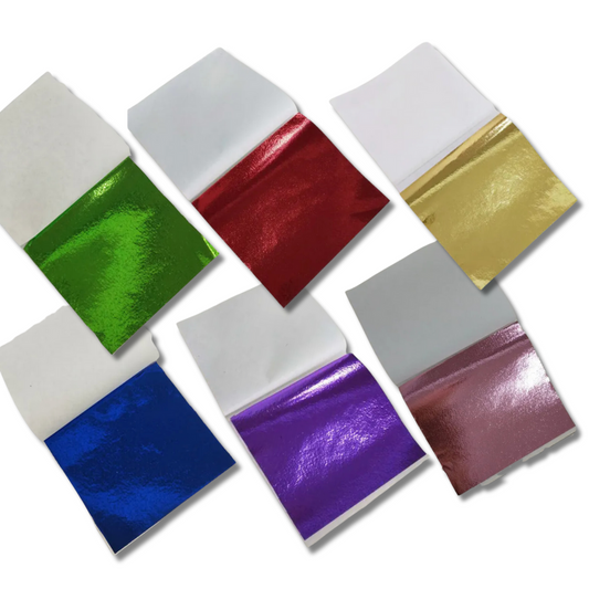 Hojas de glitter metalico foil.